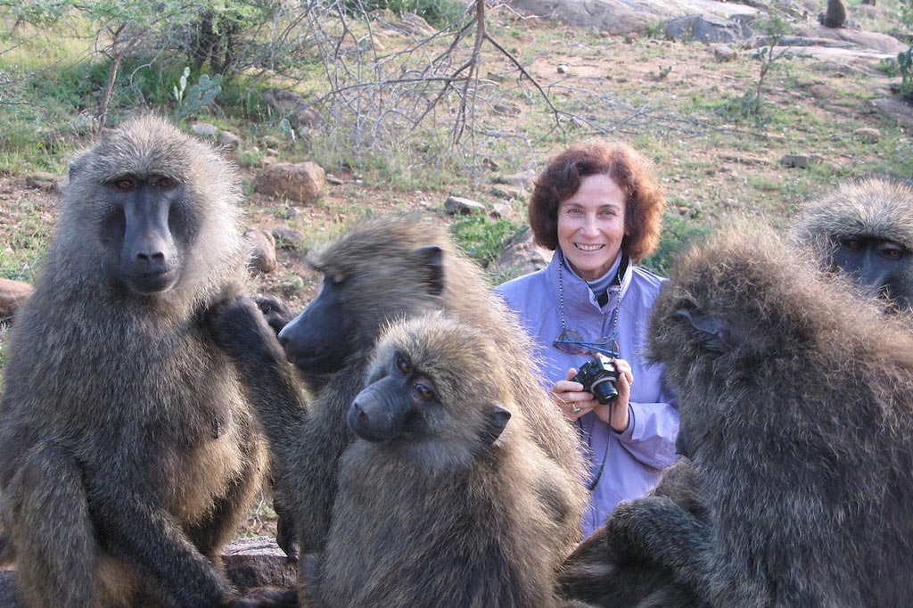 Dr. Shirley C. Strum with baboons