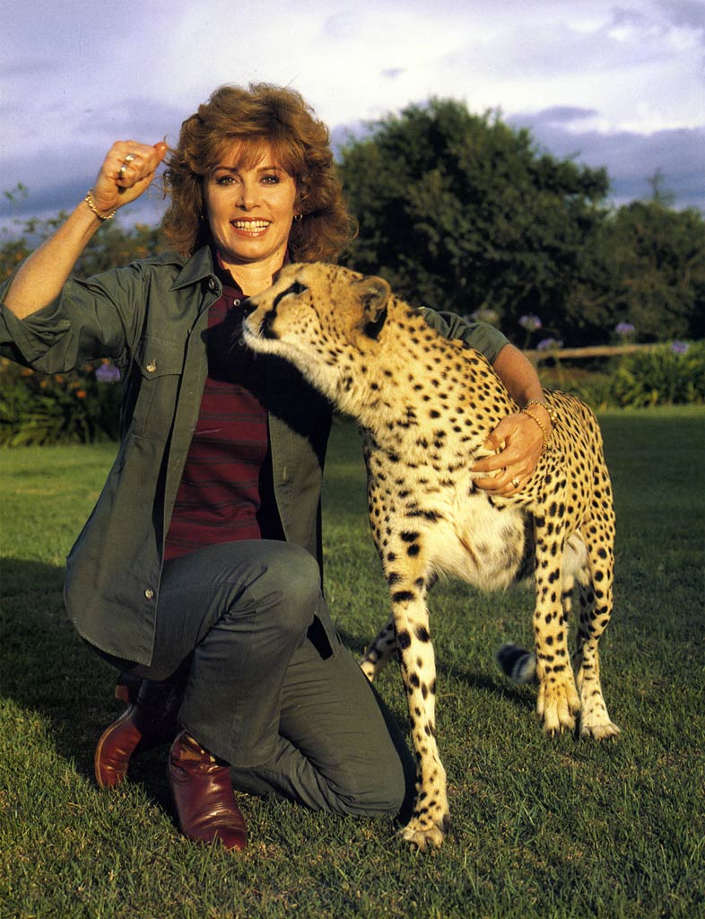 Stefanie Powers with cheetah