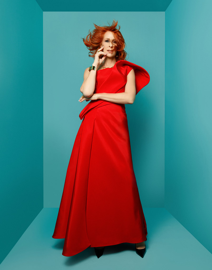 Wendy Braun in red dress